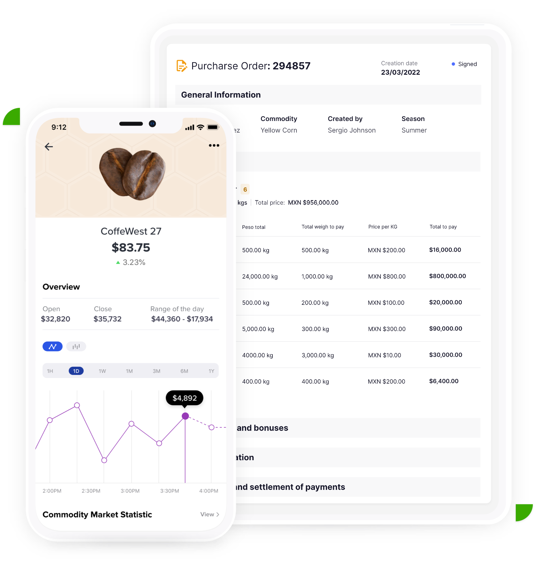 Payments mockup