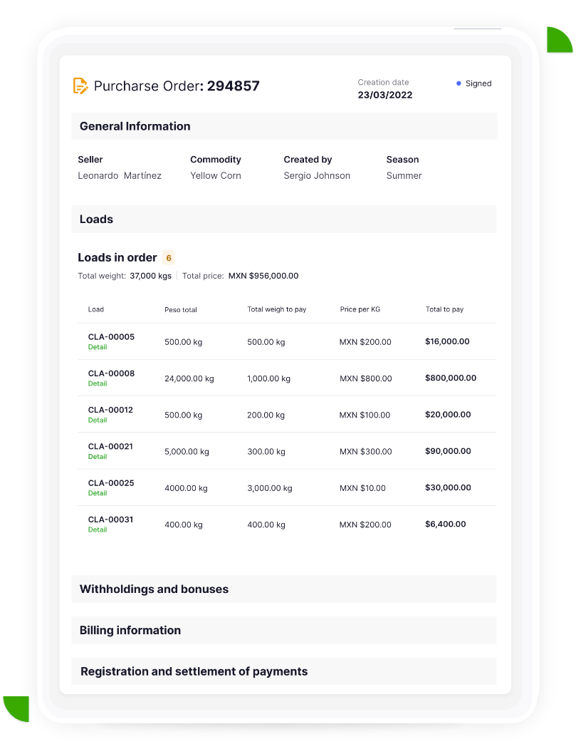 Payments mockup